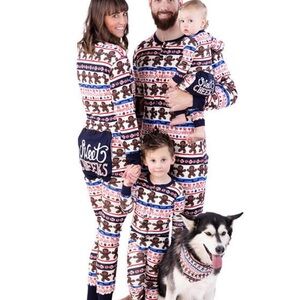 Lazy One Sweet Checks Matching Family Christmas Gingerbread Pajamas Adult Small